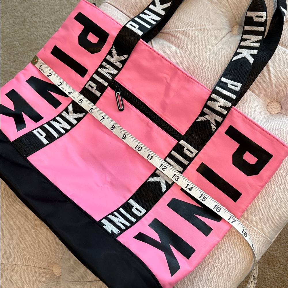 PINK tote bag with zipper closure - Picture 3 of 7